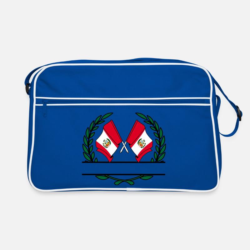 Drapeaux Pérou bannière couronne de laurier Sac Retro