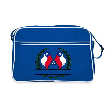 Fahnen Chile Lorbeerkranz Banner - Retro Tasche - Blau/Weiß - Vorne