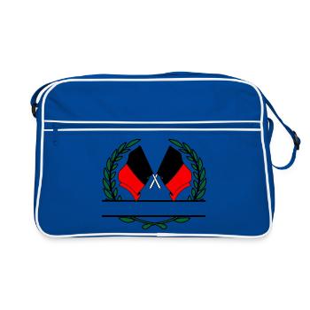 laggen province de Namur belgique bannière couronne de laurier - Sac Retro - bleu/blanc - Devant