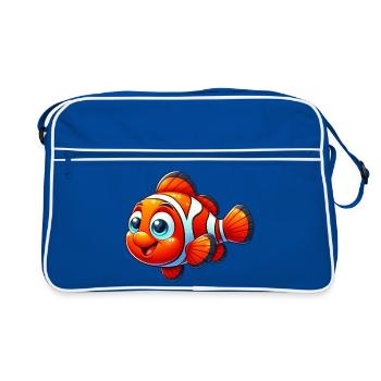 Clownfische - Retro Tasche - Blau/Weiß - Vorne