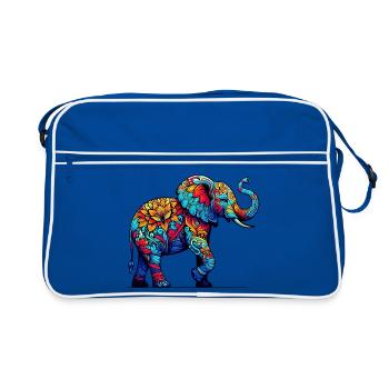 Éléphant - Sac Retro - bleu/blanc - Devant