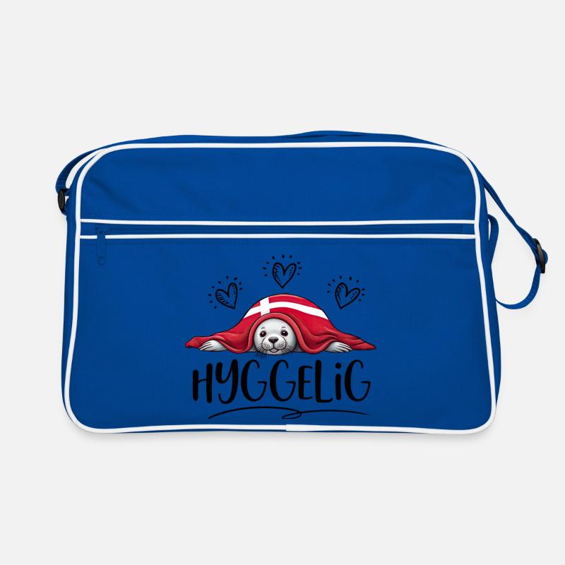 HYGGELIG - Robbe - Dänemark -b - Retro Tasche - Blau/Weiß
