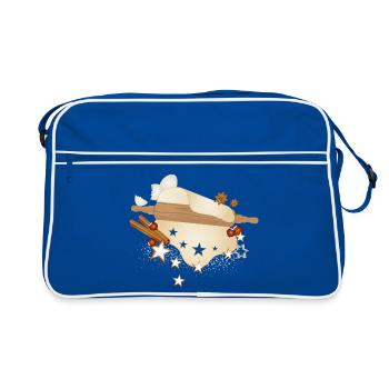 Motif de pâtisserie d’amour pour la saison de Noël - Sac Retro - bleu/blanc - Devant