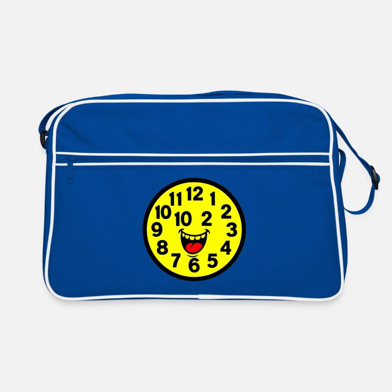 Cheerful Parodized Clock Design Retro Bag