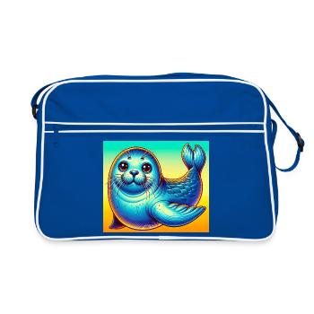 Phoque - Sac Retro - bleu/blanc - Devant
