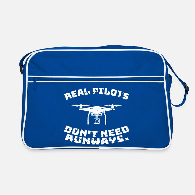 Real Pilots don't need runways - Retro Tasche - Blau/Weiß