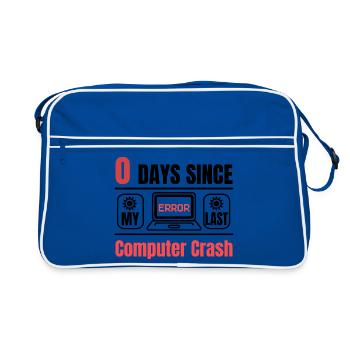 Techie 0 Days Since Our Last Computer Crash - Retro Bag - blue/white - Front