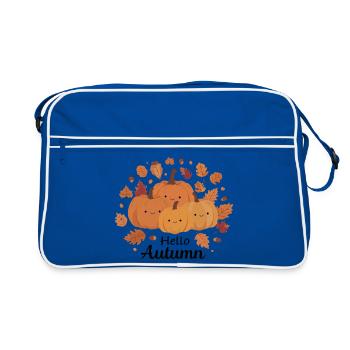 Naughty pumpkins with cute faces autumn - Retro Bag - blue/white - Front