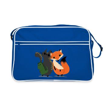 The cat and the fox - Retro Bag - blue/white - Front