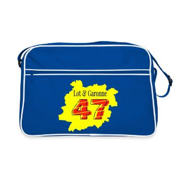 Carte Lot et Garonne 47  - Sac Retro - bleu/blanc - Devant