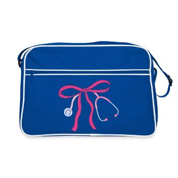 Nurse Stethoscope Knot - Retro Bag - blue/white - Front