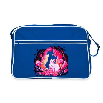 Sugar Chamber Rabbit in the Crystal Forest - Retro Bag - blue/white - Front