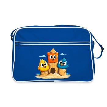 Trio des châteaux de sable coloré - Sac Retro - bleu/blanc - Devant