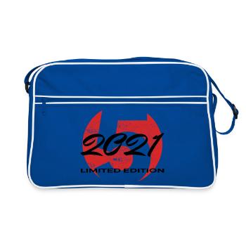 Cadeau 5e anniversaire 2021 pour garçons et filles - Sac Retro - bleu/blanc - Devant