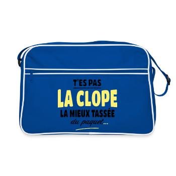 Du bist nicht der beste Zigaretten-Witzbold - Retro Tasche - Blau/Weiß - Vorne