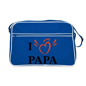 Ich liebe Papa - Retro Tasche - Blau/Weiß - Vorne