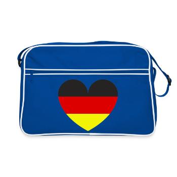 German flag in the shape of a heart - Retro Bag - blue/white - Front