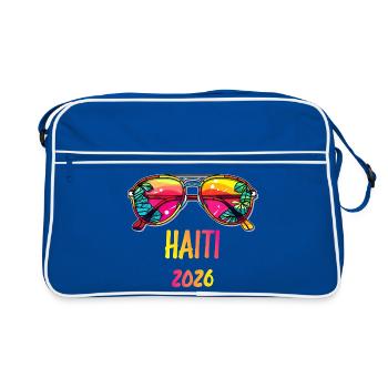 Lunettes de soleil tropicales Haïti 2026 - Sac Retro - bleu/blanc - Devant