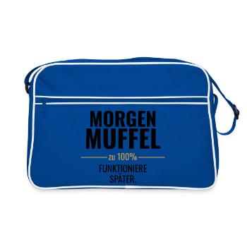 Morgenmuffel zu 100% Funktioniere später - Retro Tasche - Blau/Weiß - Vorne