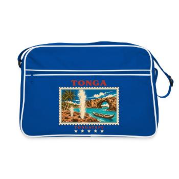 Marque de voyage vintage Tonga Tongatapu - Sac Retro - bleu/blanc - Devant
