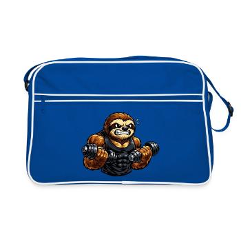 Paresseuse forte en culturisme - Sac Retro - bleu/blanc - Devant
