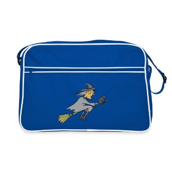 Witch, Halloween, witch - Retro Bag - blue/white - Front
