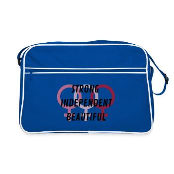 Strong Independent Beautiful - Retro Bag - blue/white - Front