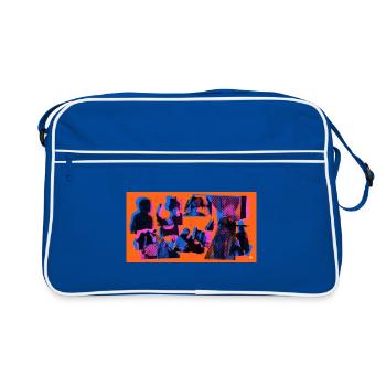 Collage Pop Silhouettes - Sac Retro - bleu/blanc - Devant