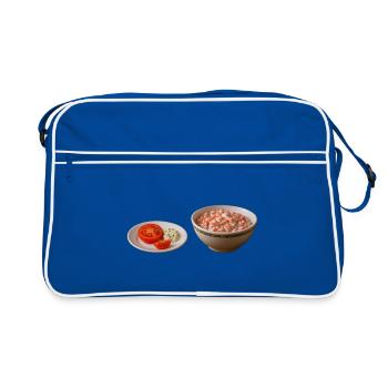 Salade de tomates avec crème sure - Sac Retro - bleu/blanc - Devant