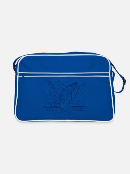 Wal mit Eisbergen - Retro Bag - blue/white - Front