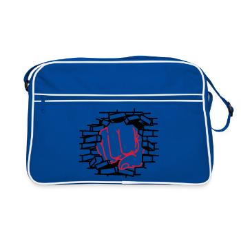 Poing, poing, poing - Sac Retro - bleu/blanc - Devant