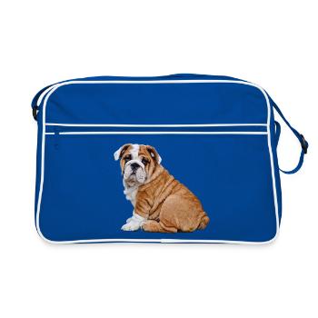 Bulldog - Retro Tasche - Blau/Weiß - Vorne