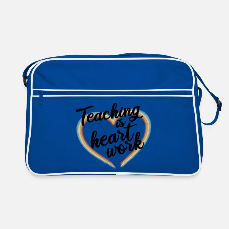 Teaching is heart work Retro Bag