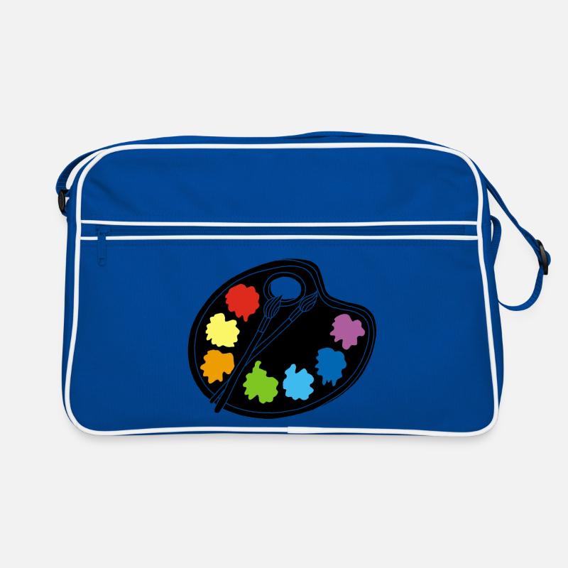 Künstler (Schwarz) - Retro Tasche - Blau/Weiß
