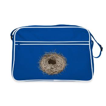 Nid d’oiseau vide ou panier de Pâques pour le printemps - Sac Retro - bleu/blanc - Devant