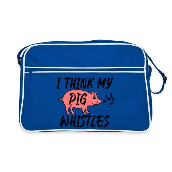 Je pense que mon cochon siffle - Sac Retro - bleu/blanc - Devant