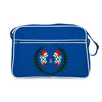 Couronne de laurier des drapeaux de la province de Groningue - Sac Retro - bleu/blanc - Devant