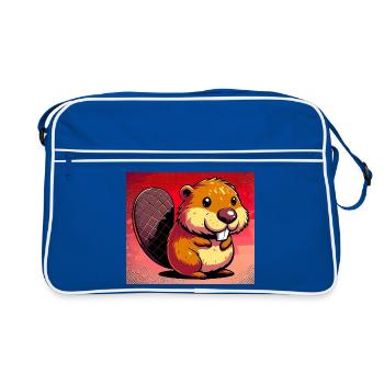 beaver - Retro Bag - blue/white - Front