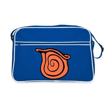 Schneckenhaus Schnecke Insekt Haus Spirale Cool - Retro Tasche - Blau/Weiß - Vorne