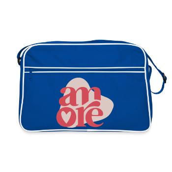 Lettrage rétro Amore – L'amour au look vintage - Sac Retro - bleu/blanc - Devant