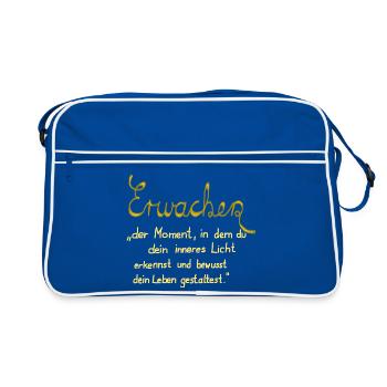 Éveil - quand votre lumière intérieure devient visible - Sac Retro - bleu/blanc - Devant