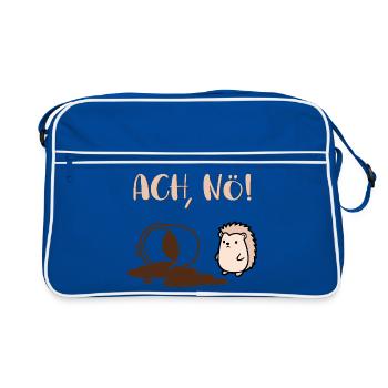 Kaffee Laune Tag Igel - Retro Tasche - Blau/Weiß - Vorne