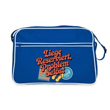 Lounger Reserved Problem solves funny beach - Retro Bag - blue/white - Front