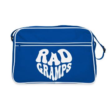 Rad Grandad – Vintage Heart (Custom Color) - Retro Tasche - Blau/Weiß - Vorne