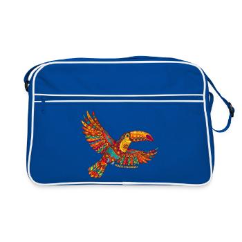 Toucan kaléidoscope colombien - Sac Retro - bleu/blanc - Devant