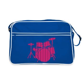 Graphisme de l’amateur de musique du set de batterie rose - Sac Retro - bleu/blanc - Devant