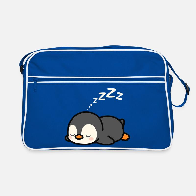 Süßes Pinguin-Nickerchen Retro Tasche