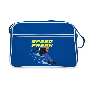 Eisschnellauf: Speed Freak - Retro Tasche - Blau/Weiß - Vorne