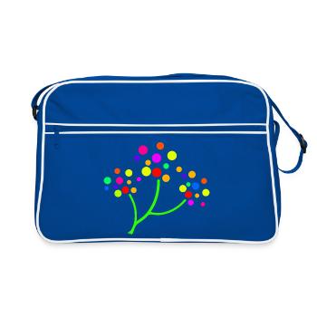 Neon-Konfettibaum - Retro Tasche - Blau/Weiß - Vorne