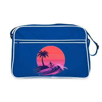 Sunset Wave Rider - Retro Bag - blue/white - Front